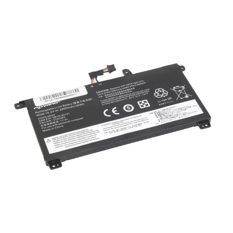MOVANO Battery 01AV493 for Lenovo ThinkPad T570 T580 P51S - 2000 mAh (30 Wh)