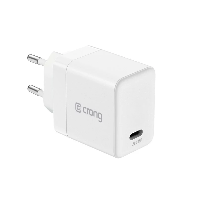 Crong Ultra Compact GaN USB-C 45W PD 3.0 PPS Wall Charger (White)