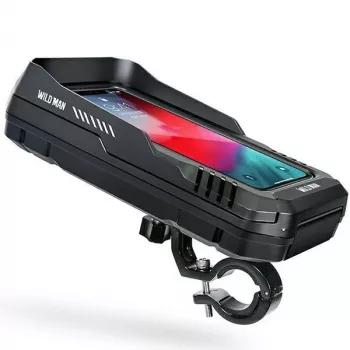 WILDMAN FK2 Bicycle Frame Bag with Smartphone Holder, Black