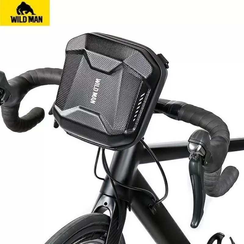 WILDMAN Bicycle Frame Bag 3L with Phone Holder, Black