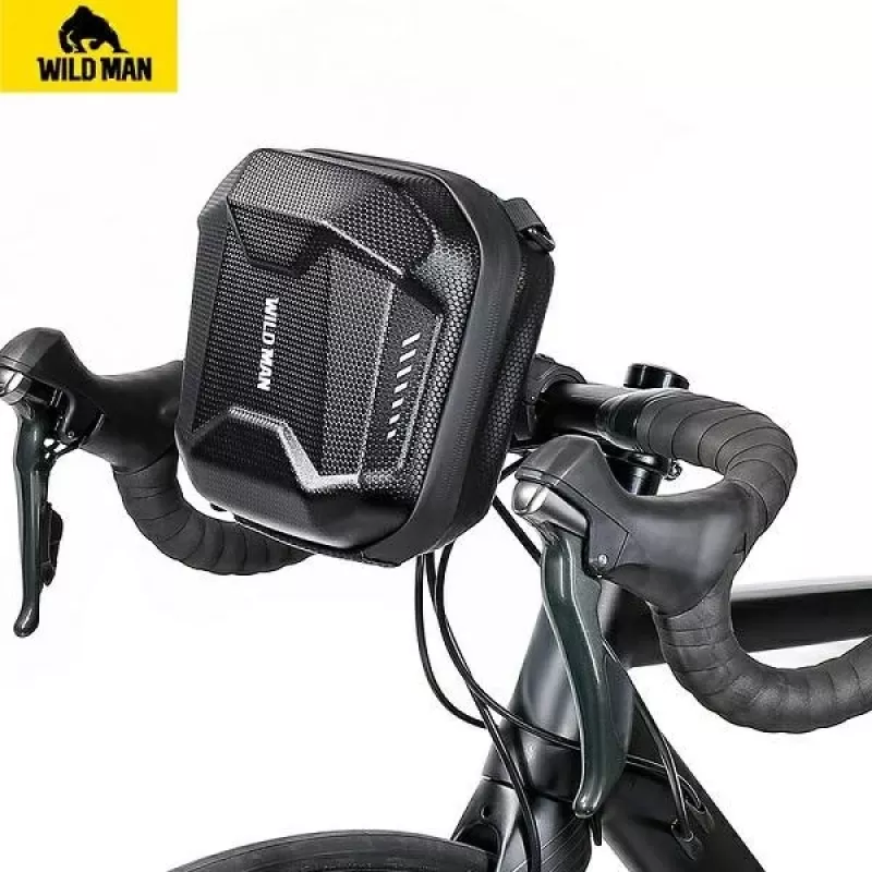 WILDMAN Bicycle Frame Bag 3L with Phone Holder, Black