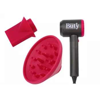 LEAN TOYS Toy Hair Dryer with Diffuser and Concentrator Nozzle for Kids, Pretend Play Hair Styling Set, Battery Operated, No Heat, Ages 3+