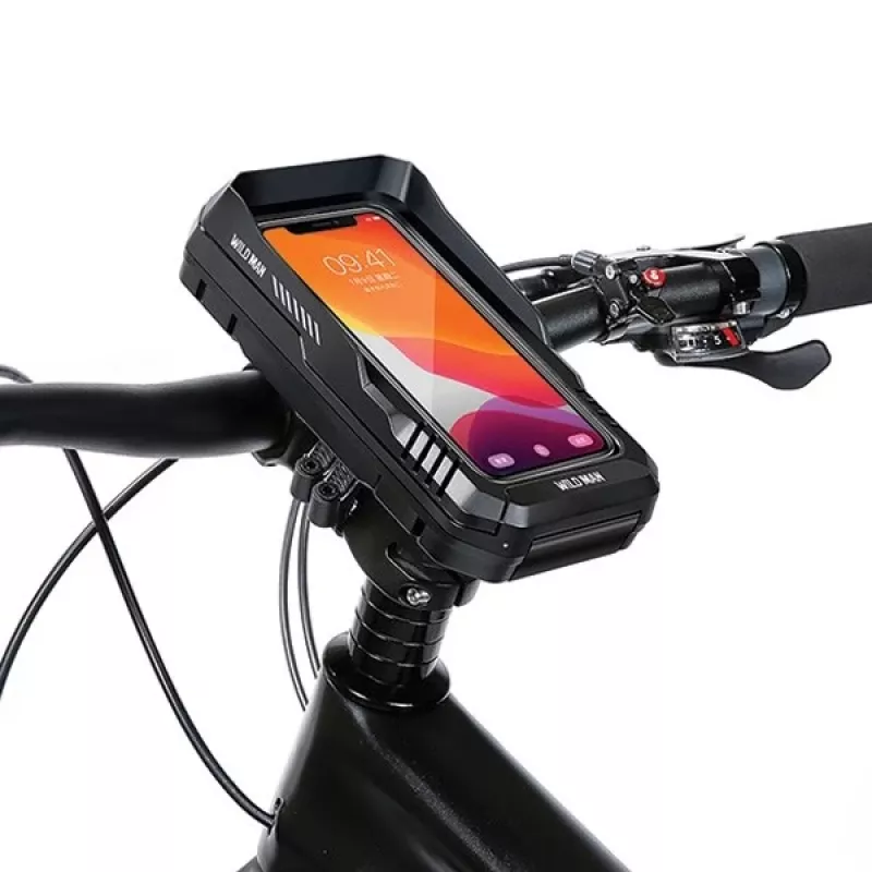 WILDMAN FK4 Bicycle Frame Bag with Phone Holder – Black