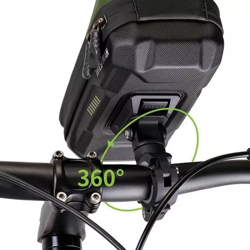 WILDMAN Bicycle Frame Bag with Phone Holder, Black, 1L