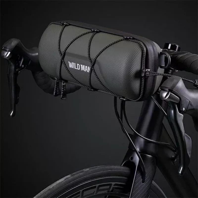 WILDMAN GD7X Bicycle Handlebar Bag / Phone Holder Black