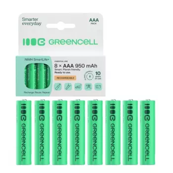GREEN CELL Rechargeable Batteries 8xAAA HR03 950mAh NiMH