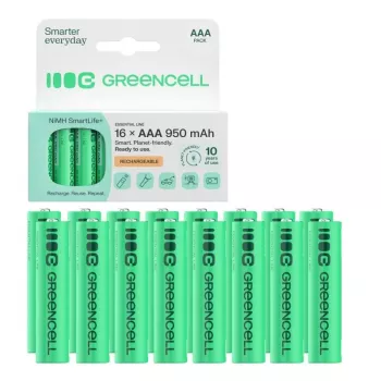 GREEN CELL Rechargeable Batteries 16xAAA HR03 950mAh Ni-MH