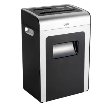 DELI E9917EU Cross-Cut Paper Shredder, 10 Sheets, 20L, Black