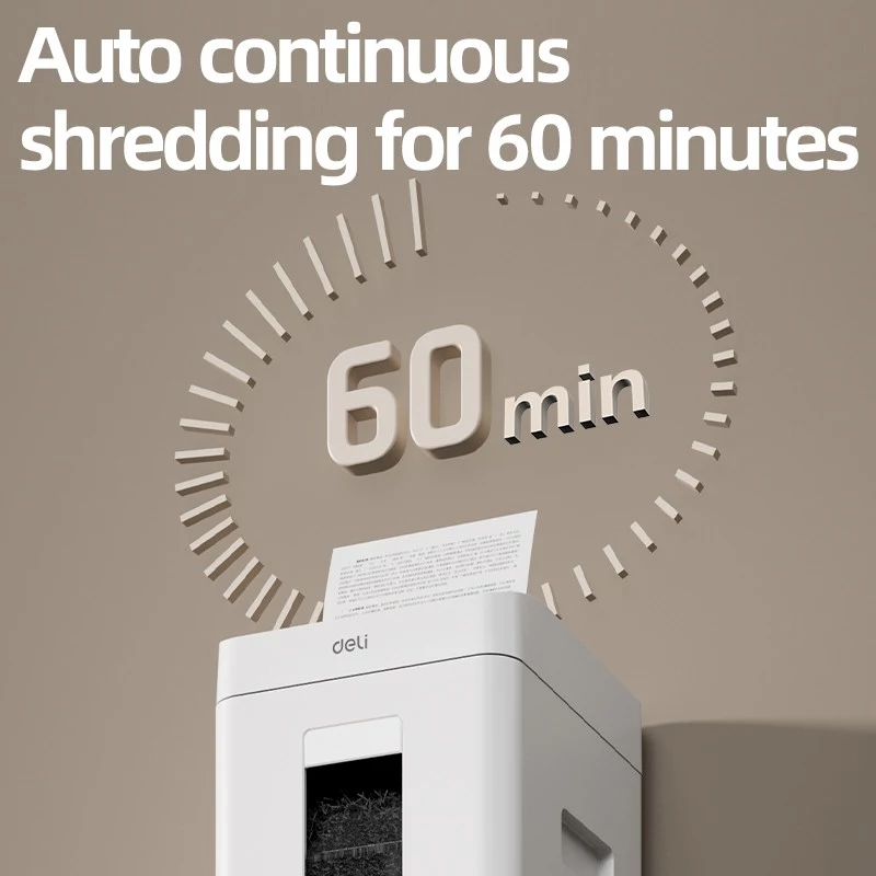 Deli ET081 Cross-Cut Paper Shredder, 8 Sheets, 15L, Black