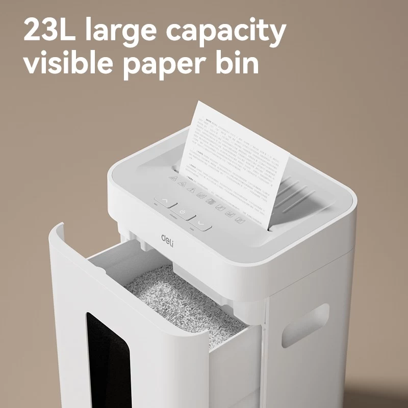 Deli ET058 Cross-Cut Paper Shredder, 6 Sheets, P-4, 10 L