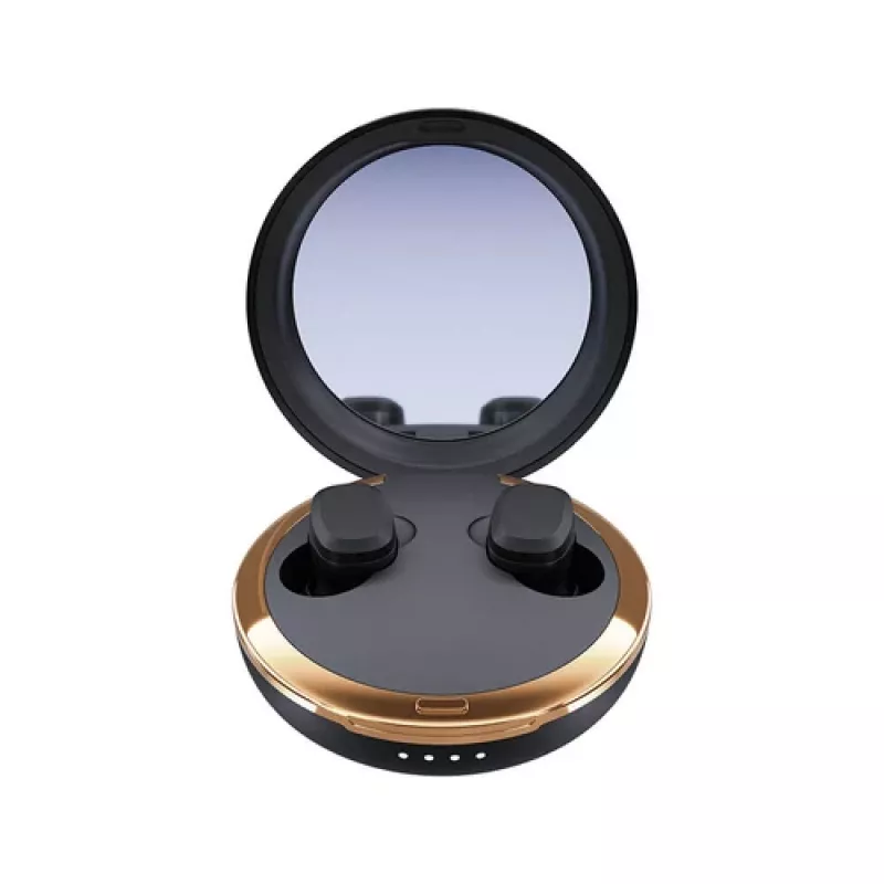 Happy Plugs Adore Wireless In-Ear Headphones with Mirror Charging Case (Black)