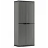 KETER Garden Wardrobe Jolly IT Grey/Black 200L Lockable Outdoor Storage Cabinet