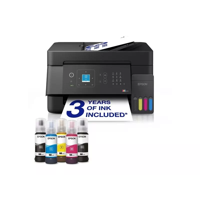 Epson L5390 Multifunction Ink Tank Printer - Colour - A4 - 33ppm - Fax - Wi-Fi - LAN - ADF 30 Sheets - Black