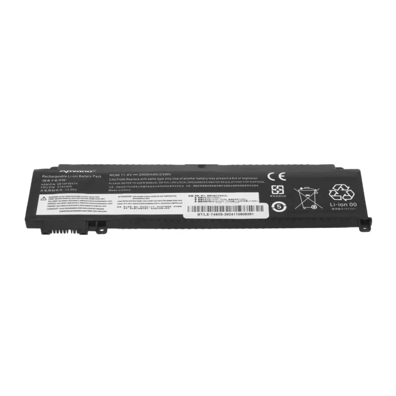 MITSU Battery for Lenovo ThinkPad T460s T470s - Front-Side - 2000 mAh (23 Wh)