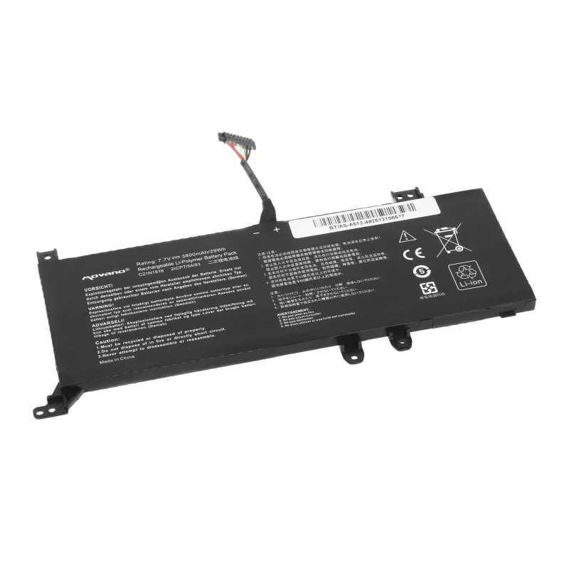 MITSU Battery B21N1818-2 for Asus X512FA X512UF X509FB X509FA X509FJ X509 - 3800 mAh (29 Wh)