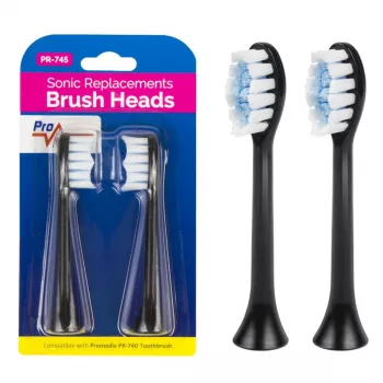 Replacement Brush Set PR-745 B Promedix – 2 Soft Brush Heads for Sonic Toothbrush