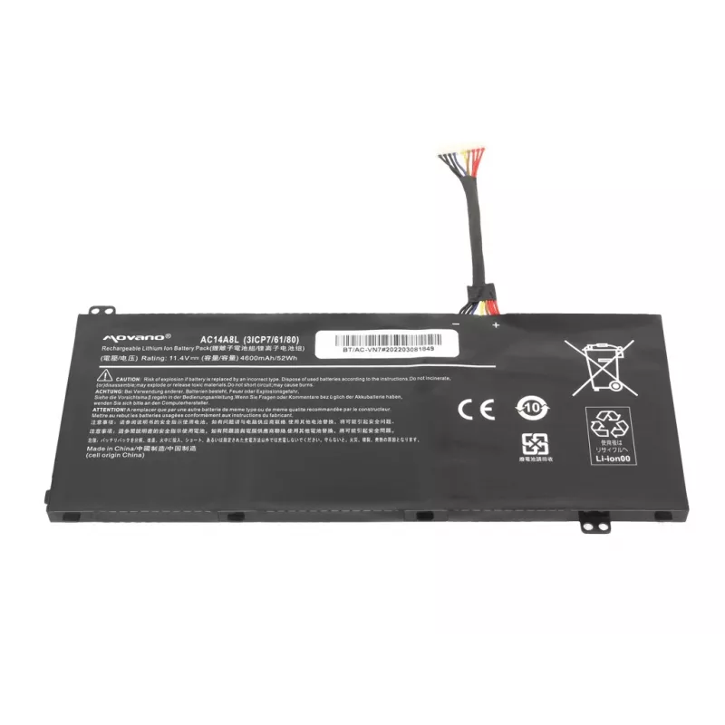 MOVANO Battery AC14A8L AC15B7L for Acer VN7 Nitro V15 V17 - 4600 mAh (52 Wh)