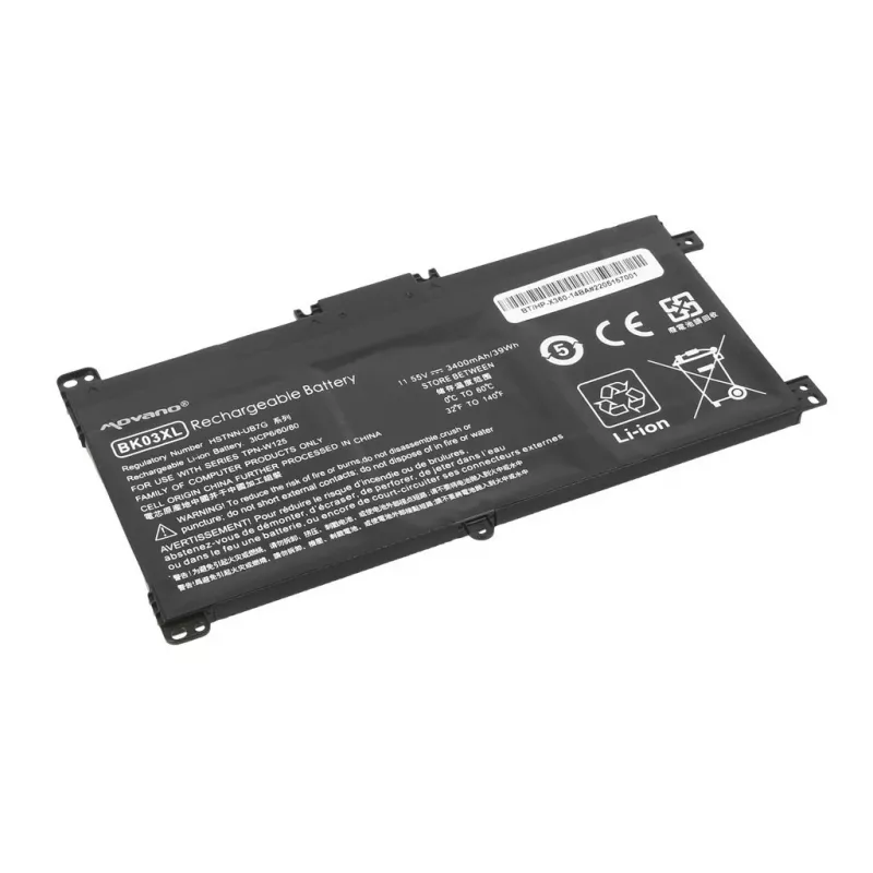 MOVANO Battery BK03XL for HP Pavilion x360 14-BA - 3400 mAh (39 Wh)