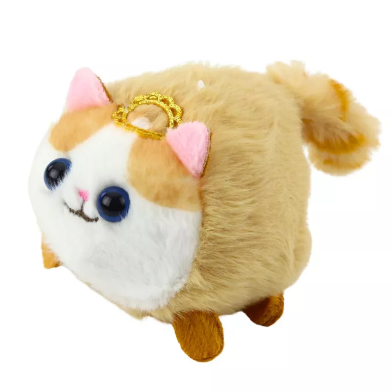 LEAN TOYS Plush Kitten Mascot with Waggly Tail Brown and White