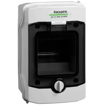 NOARK PHS 4T Surface-Mounted IP65 Distribution Enclosure, 1x4 Modules, Grey with Transparent Door