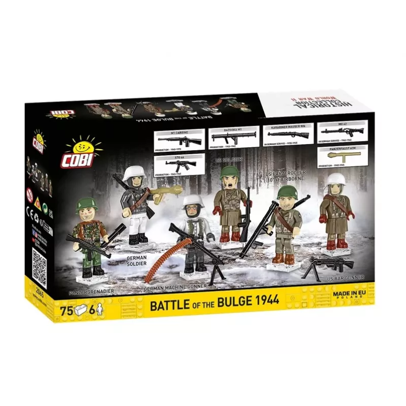 COBI Small Army Battle of the Bulge 1944 Building Blocks Set, 75 Pieces, 1 US Soldier Figure