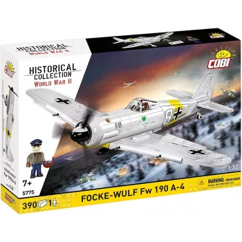 COBI Focke-Wulf Fw 190 A-4 Construction Blocks Set – 1:32 Scale WWII Aircraft Model, 334 Pieces, Pilot Figure, Display Stand