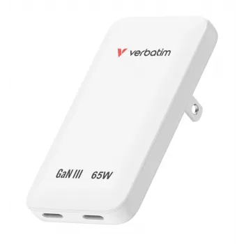 Verbatim Slim GaN Charger 2 Port 65W (EU/UK/US) White