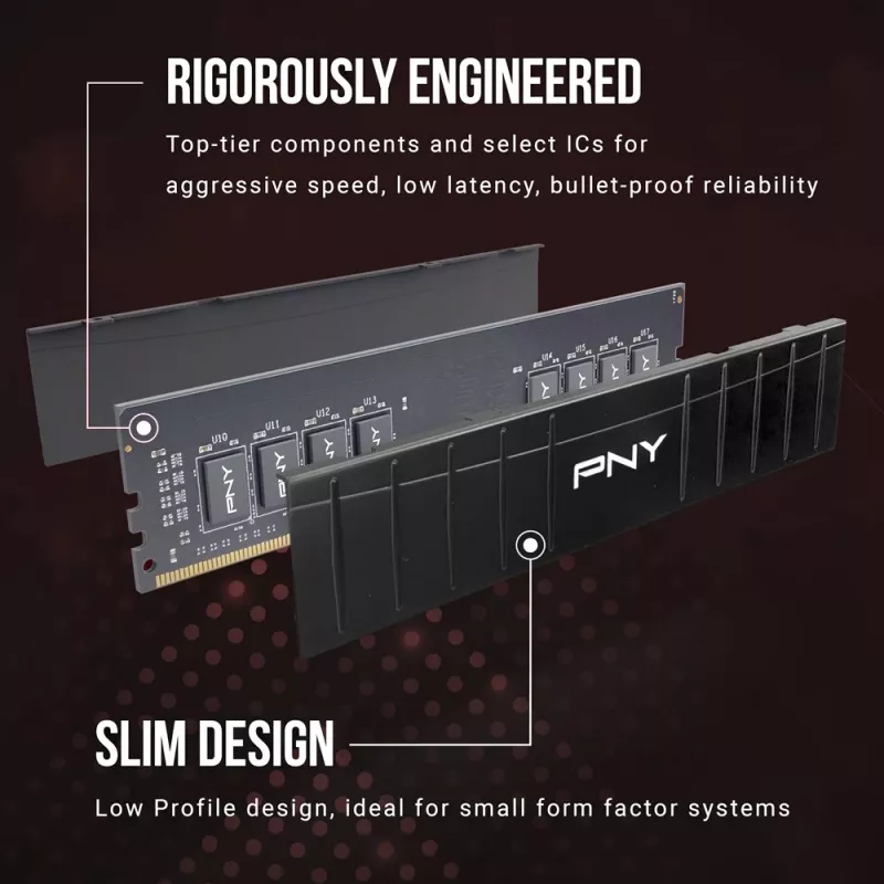 PNY 16GB DDR4 3200MHz Low Profile Desktop Memory Module