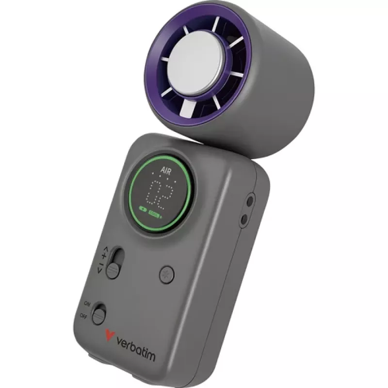Verbatim Cool'n'Go Ice Touch Mini Handheld Fan (Violet/Grey)
