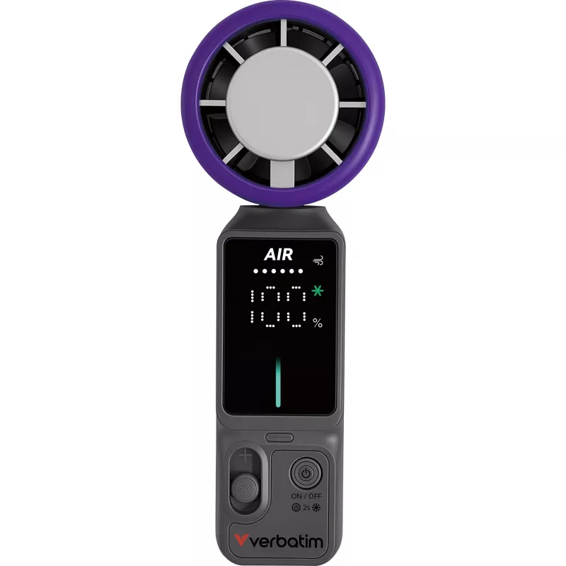 Verbatim Cool'n' Go Ice Touch Pro Handheld Fan Grey/Purple