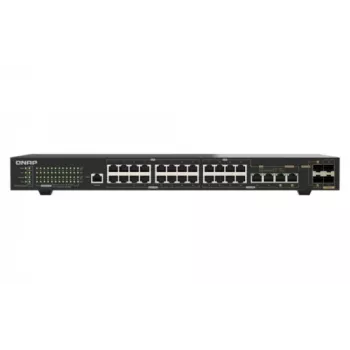 QNAP QSW-M2130P-2C2S26T 26-Port 2.5GbE PoE++ Managed Layer 2 Rackmount Switch with 2x 10GbE SFP+ and 2x 10GbE Combo Ports, 370W PoE Budget