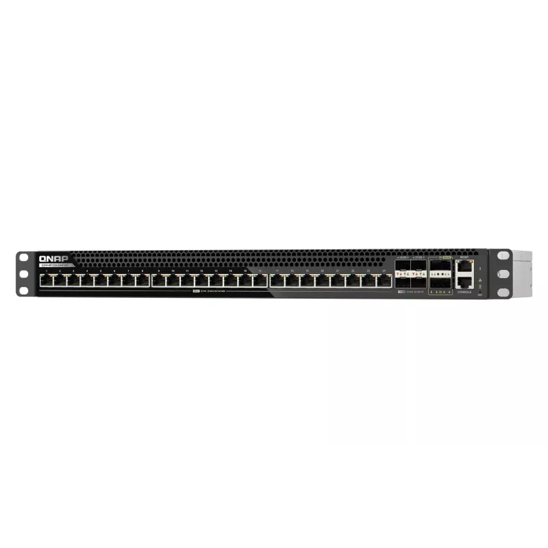 QNAP QSW-M7230-2X4F24T 30-Port Multi-Gigabit Managed Switch with 2x100GbE QSFP28, 4x25GbE SFP28, 24x10GbE RJ45, Layer 3 Lite