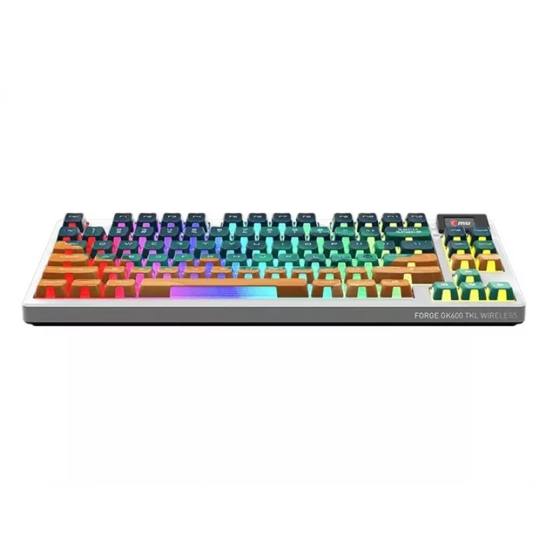 MSI Forge GK600 TKL Wireless Mechanical Gaming Keyboard - Mars US ANSI, Tri-Mode, Hot-Swappable Forge Switches, Per-Key RGB, PBT Keycaps