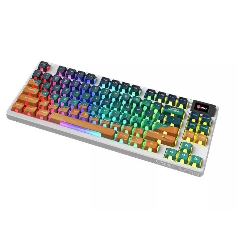 MSI Forge GK600 TKL Wireless Mechanical Gaming Keyboard - Mars US ANSI, Tri-Mode, Hot-Swappable Forge Switches, Per-Key RGB, PBT Keycaps