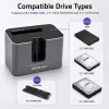 Qoltec 2in1 HDD SSD Docking Station SATA M.2 NVMe with Cloning, USB-C 3.2 Gen 2, 10Gbps, Up to 28TB, Aluminum