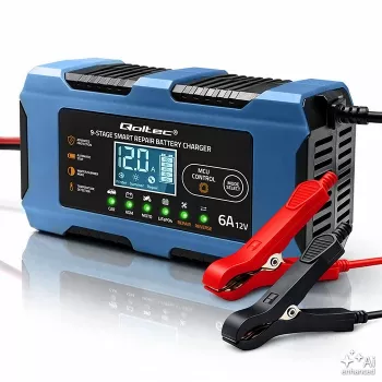 Qoltec 52669 Intelligent Battery Charger 12V 6A with Repair Function for AGM GEL LiFePO4