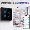 Qoltec Smart Touch Light Switch 4-Gang Wi-Fi Timer Tuya | Tempered Glass | White