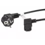 LANBERG CA-C13C-12CC-0030-BK 3m Angled Schuko to IEC C13 Power Cord, H05VV-F 3G1.0, VDE, Black