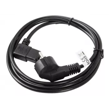 LANBERG CA-C13C-12CC-0030-BK 3m Angled Schuko to IEC C13 Power Cord, H05VV-F 3G1.0, VDE, Black