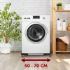 MACLEAN Mobile Washing Machine Base MC-118 B, Adjustable 450-700 mm, 200 kg Load, 4 Lockable Wheels, Black