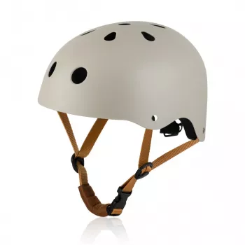 Lionelo LO-HELMET Beige Sand Bicycle Helmet – In-Mold PC Shell, 24 Vents, Headlock Dial, CE EN 1078, Size L 58-61 cm