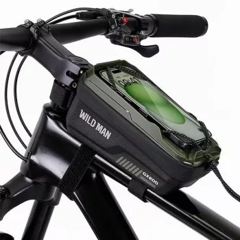 WILDMAN GX200 Bicycle Frame Bag with Phone Holder, Green