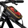 WILDMAN GX200 Desert Bicycle Frame Bag with Phone Holder - Black, 1.2L, Touchscreen Compatible
