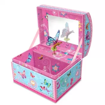 PULIO Pecoware Chest Music Box - Butterflies 2 | Wind-Up Musical Jewelry Box for Kids