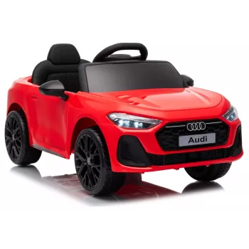 LEAN CARS Audi A5L HL788 Red 12V Electric Ride-On Car with Parental Remote Control, EVA Wheels, LED Lights, Music Panel, Seat Belt, Eco-Leather Seat, for Ages 3-6