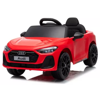 LEAN CARS Audi A5L HL788 Red 12V Electric Ride-On Car with Parental Remote Control, EVA Wheels, LED Lights, Music Panel, Seat Belt, Eco-Leather Seat, for Ages 3-6