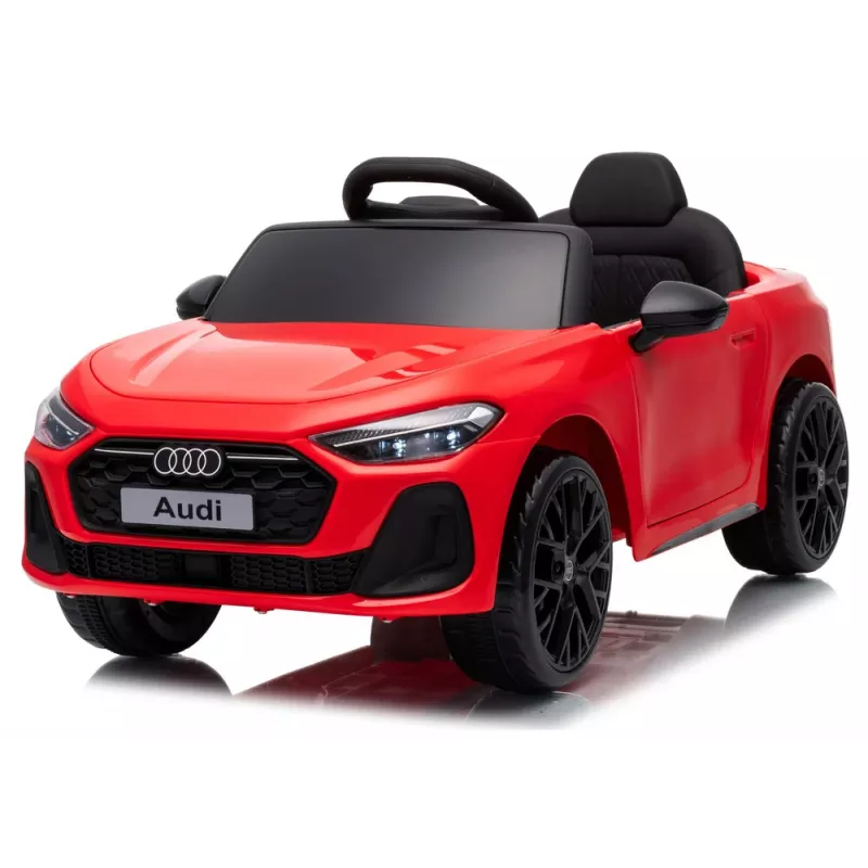 LEAN CARS Audi A5L HL788 Red 12V Electric Ride-On Car with Parental Remote Control, EVA Wheels, LED Lights, Music Panel, Seat Belt, Eco-Leather Seat, for Ages 3-6