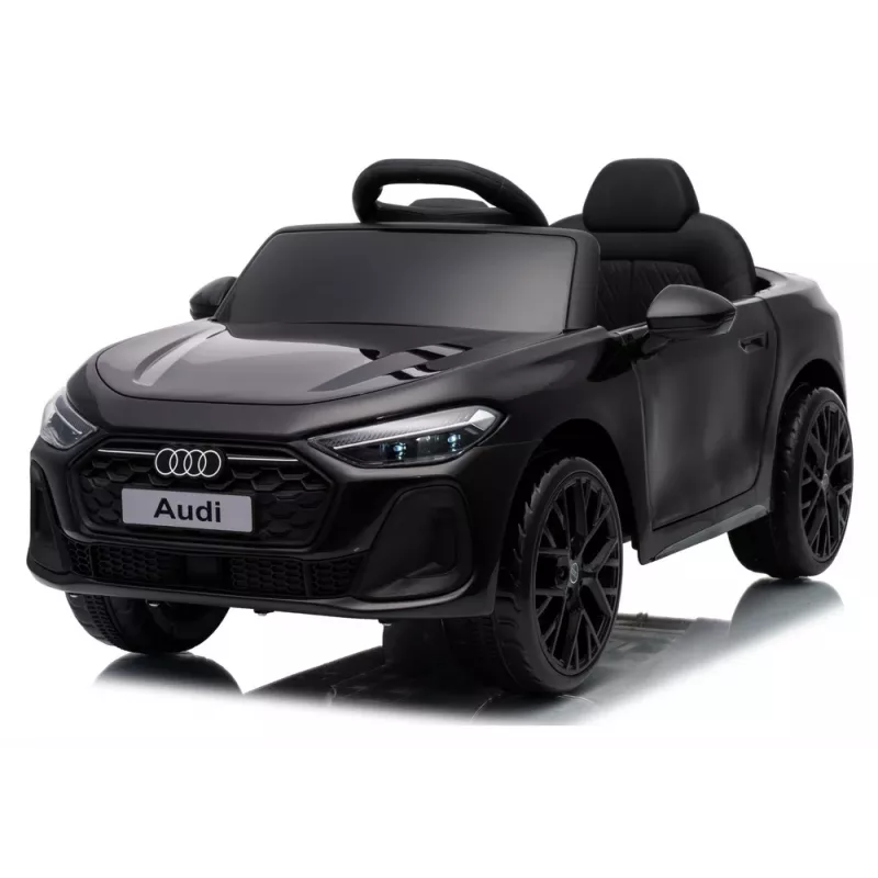 LEAN CARS Audi A5L HL788 Black 12V Battery-Powered Ride-On Car with Parental Remote Control, LED Lights, MP3, EVA Foam Wheels, Eco-Leather Seat, 30 kg Max Load, for Kids 3-8 Years