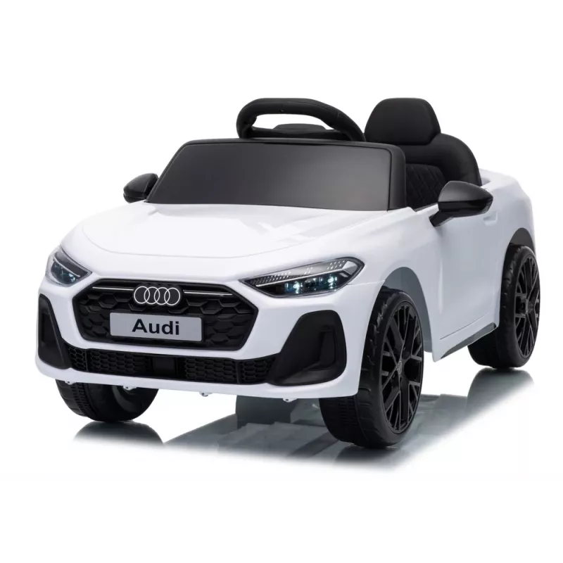 LEAN CARS Audi A5L HL788 12V Kids Electric Ride-On Car with Remote Control, White