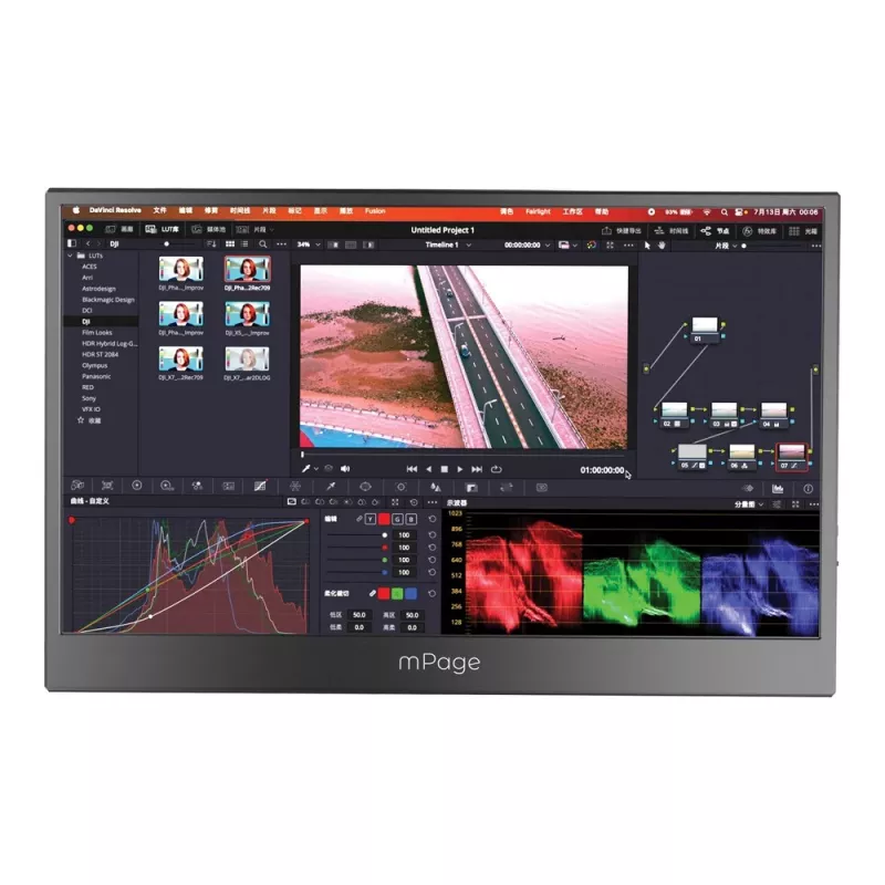 MAXCOM Portable Monitor Mpage 15 - 15.6 inch Full HD IPS USB-C HDR10 Aluminum